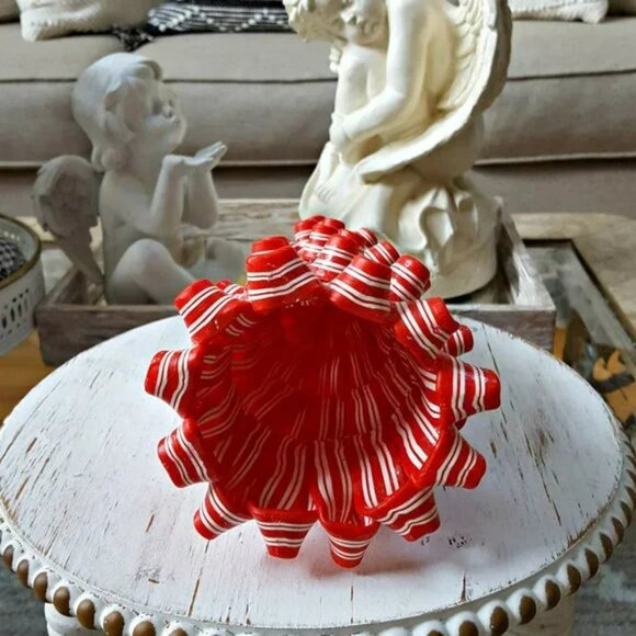 SHABBY Chic RIBBON Candy PEPPERMINT TREE DECOR - Picture 2 of 4